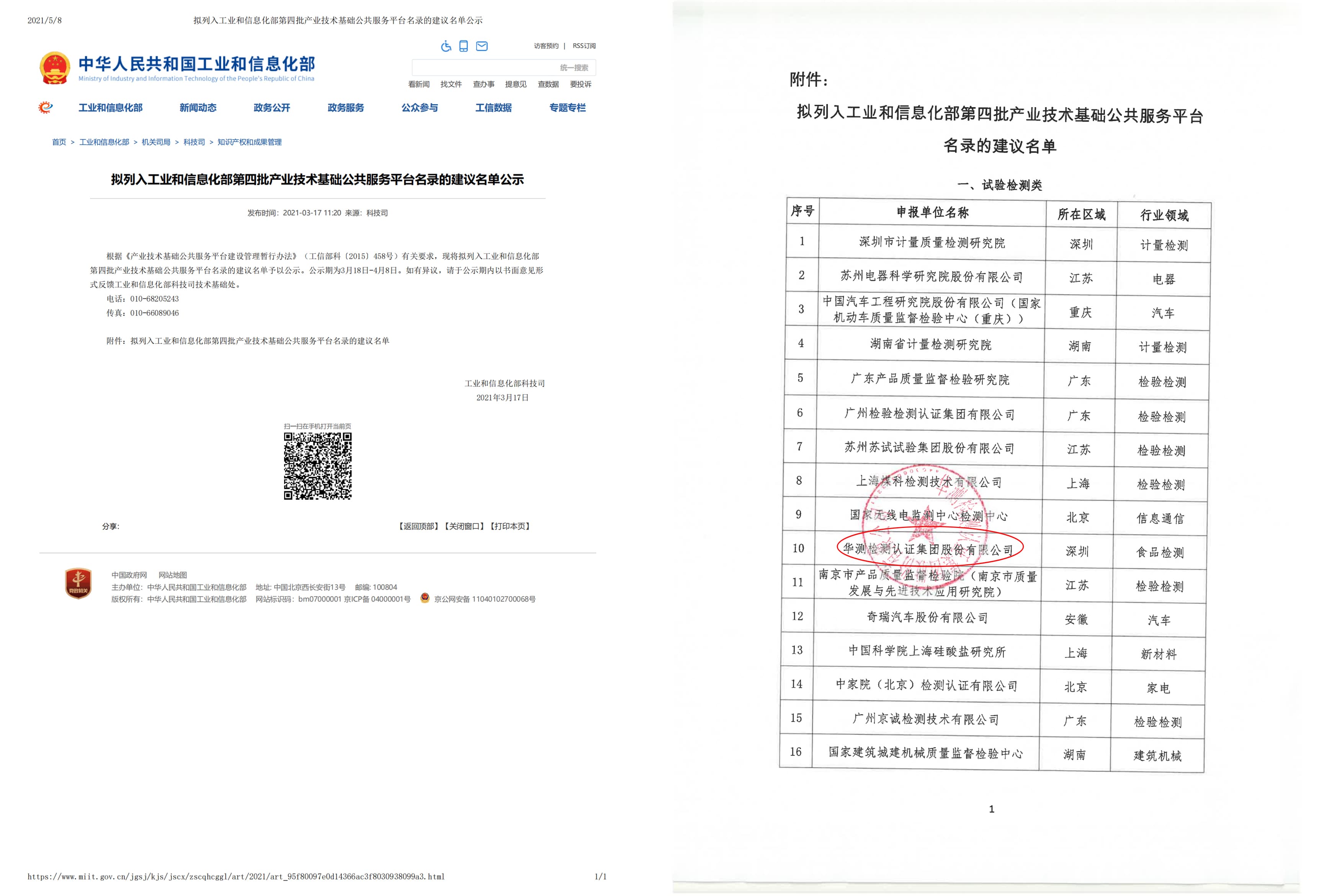 擬列入工業(yè)和信息化部第四批產(chǎn)業(yè)技術(shù)基礎(chǔ)公共服務(wù)平臺(tái)名錄的建議名單公示