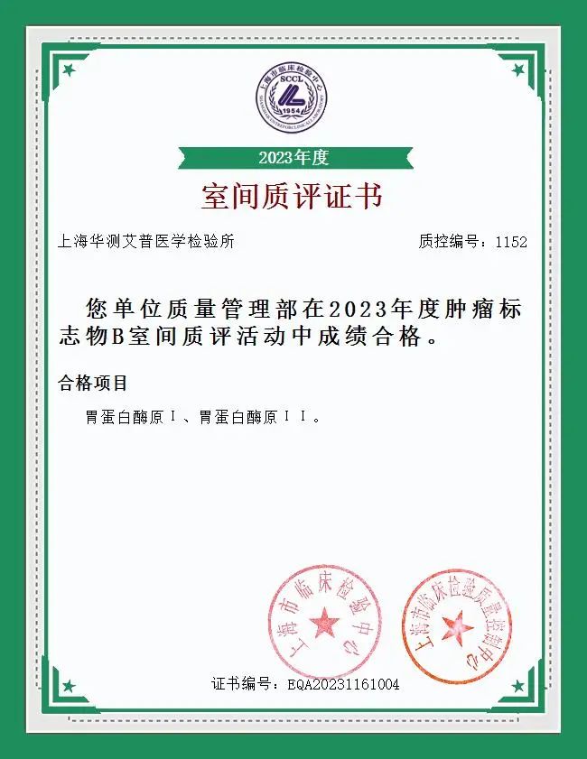 華測艾普2023年度腫瘤標志物B室間質(zhì)評